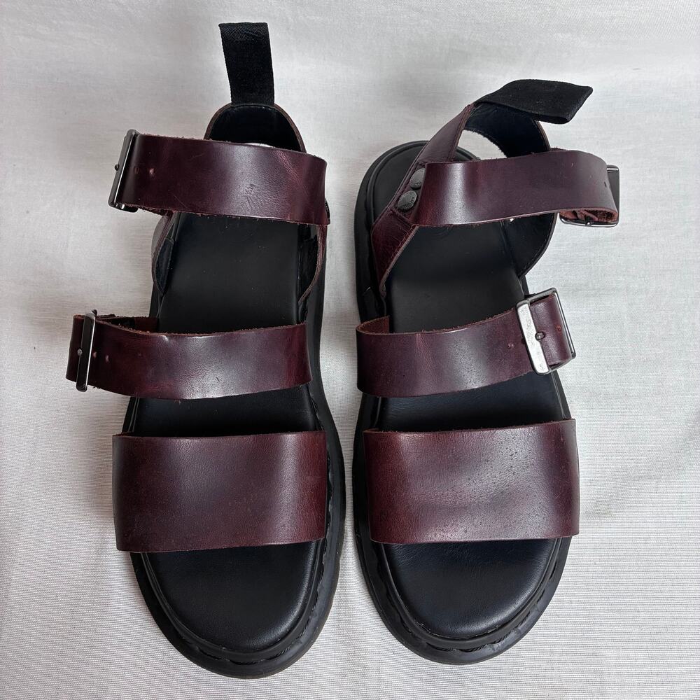 Dr. Martens Gryphon Leather Gladiator Sandals Oxblood Burgundy EU 41 US M 8 W 9